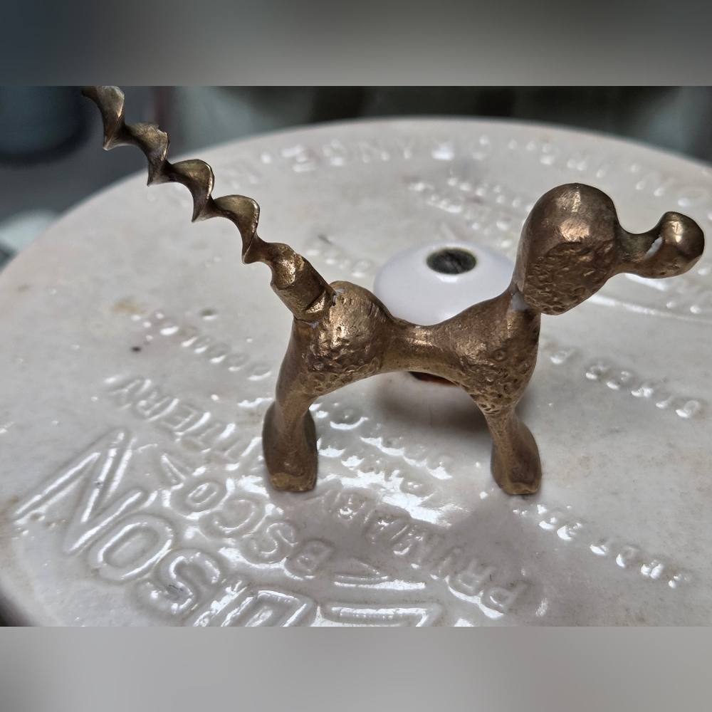 Brass Vintage Poodle Corkscrew Wine Bottle Opener